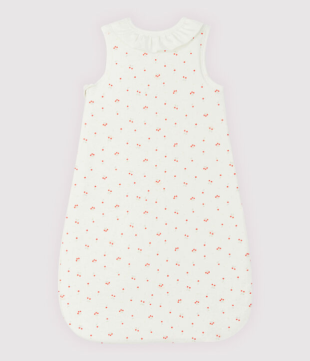 Gigoteuse cerise &agrave; collerette b&eacute;b&eacute; en coton biologique blanc/multicouleur