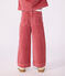 Pantalon wide leg enfant en velours rose
