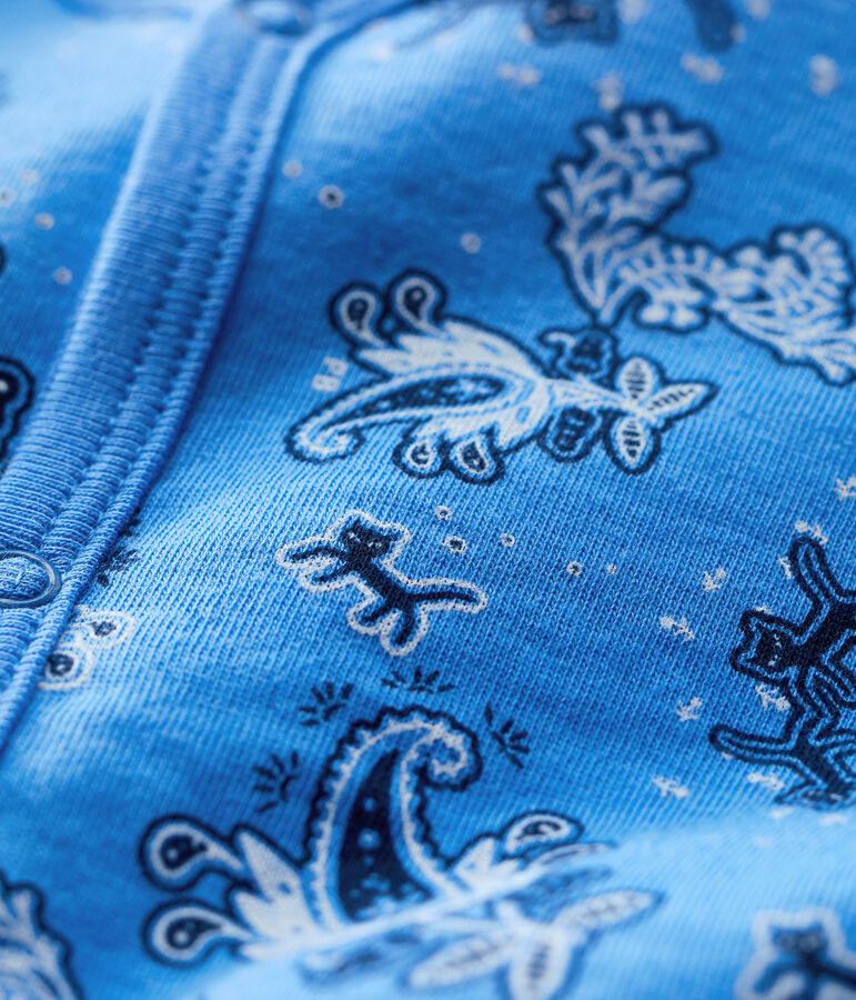 Dors-bien b&eacute;b&eacute; &agrave; motif bandana en coton biologique bleu BRASIER/blanc MULTICO