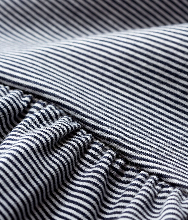 Robe manches longues b&eacute;b&eacute; fille ray&eacute;e bleu/blanc