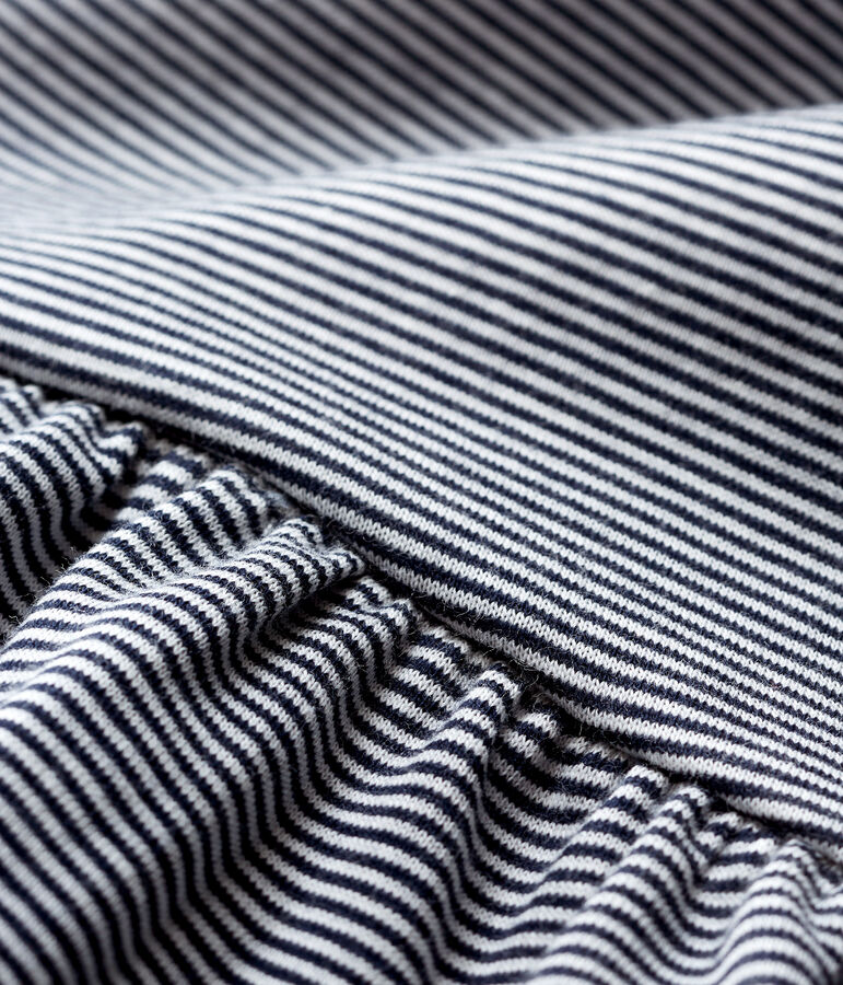 Robe manches longues b&eacute;b&eacute; fille ray&eacute;e bleu/blanc