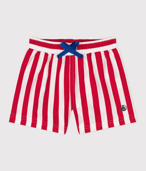 Short de bain bébé, imprimé rayé rouge MARSHMALLOW/ SPI