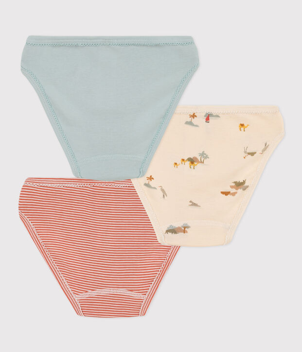 Lot de 3 culottes animaux en coton petite fille multicouleur