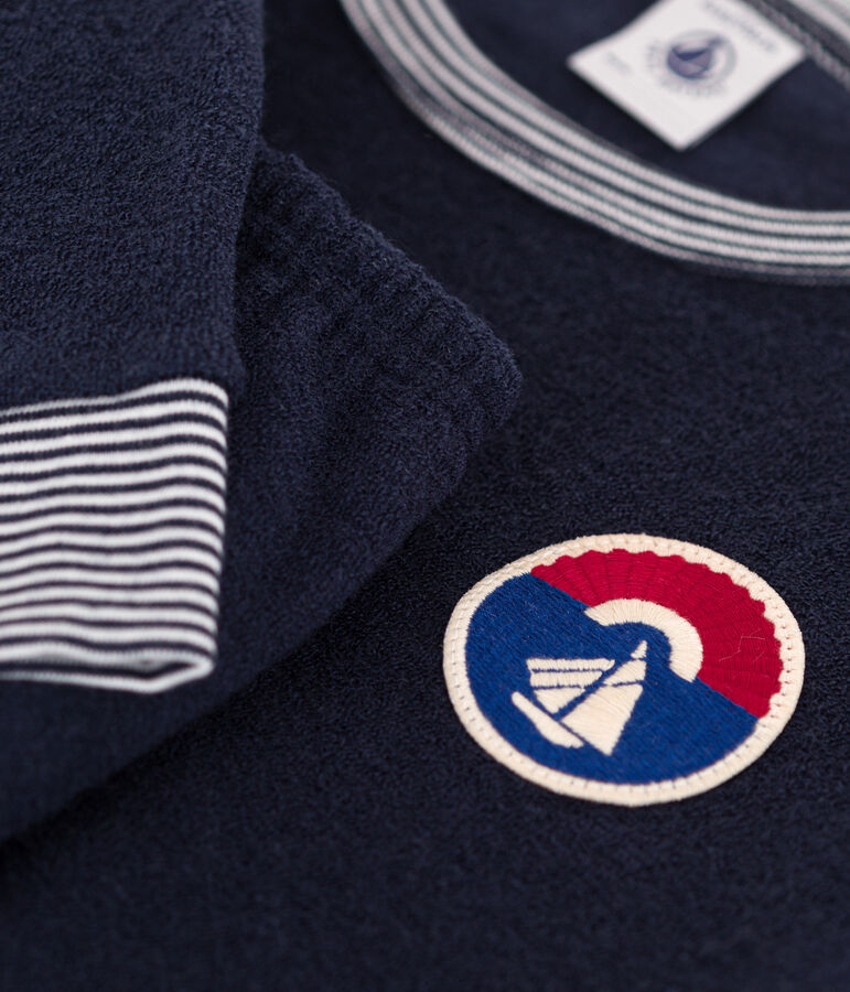 Pyjama en bouclette &eacute;ponge enfant bleu SMOKING