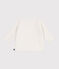 Cardigan bébé tricot point mousse en coton blanc MARSHMALLOW