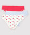 Lot de 3 culottes cœur rouge fille en coton biologique  et elasthanne variante 1