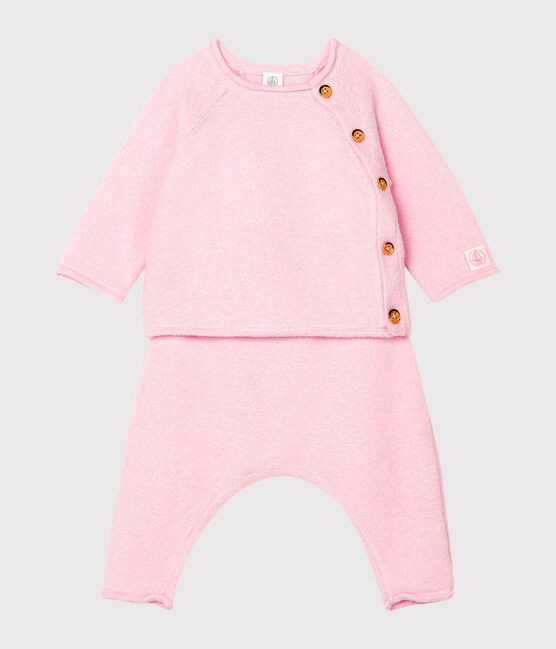 Ensemble Deux Pieces Bebe En Coton Laine Merinos Et Polyester Fleur Petit Bateau