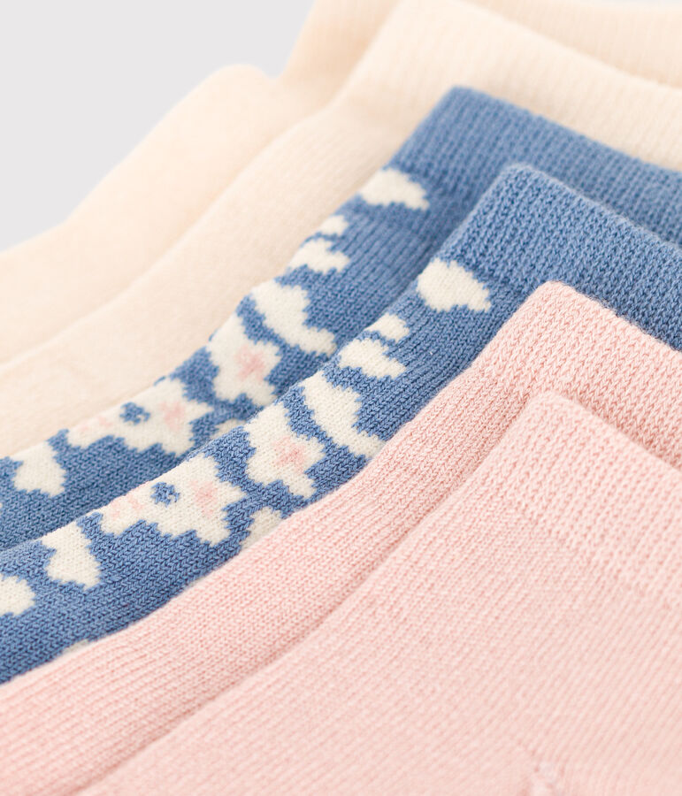 3 paires de chaussettes en coton fleurs enfant variante 1