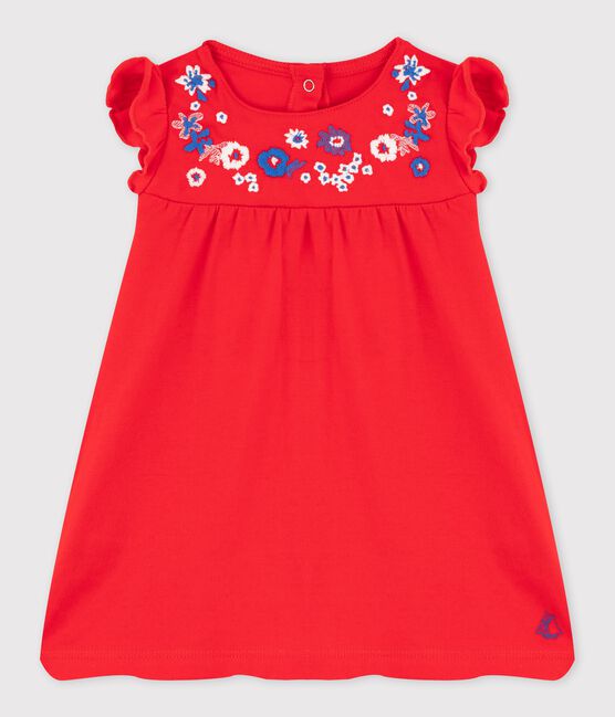Robe bébé fille brodée rouge PEPS