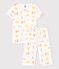 Pyjacourt Paris petite fille en coton blanc MARSHMALLOW/blanc MULTICO