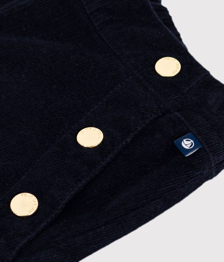 Pantalon enfant en velours uni bleu SMOKING