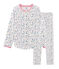 Pyjama petite fille en côte blanc MARSHMALLOW/blanc MULTICO