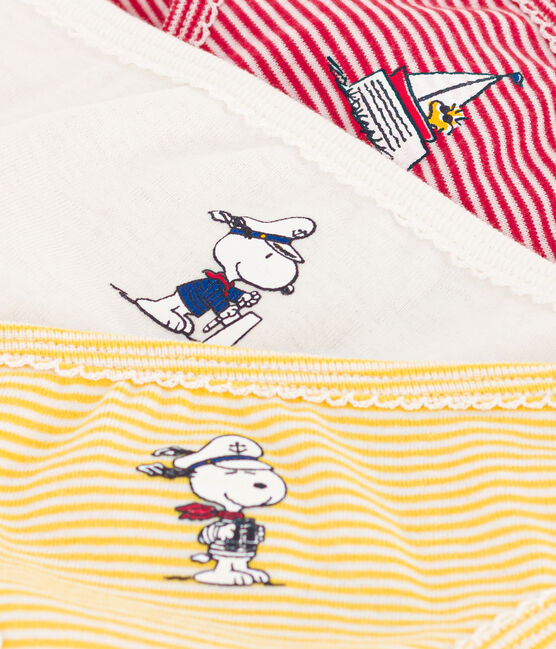 Lot de 3 culottes Petit Bateau X Snoopy en coton petite fille variante 1