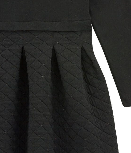 Robe bi-matière femme taille coupée noir NOIR