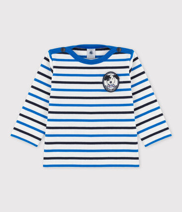 PETIT BATEAU - Marinière en coton bébé.