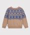 Pull jacquard enfant en laine et coton multicouleur/multicouleur