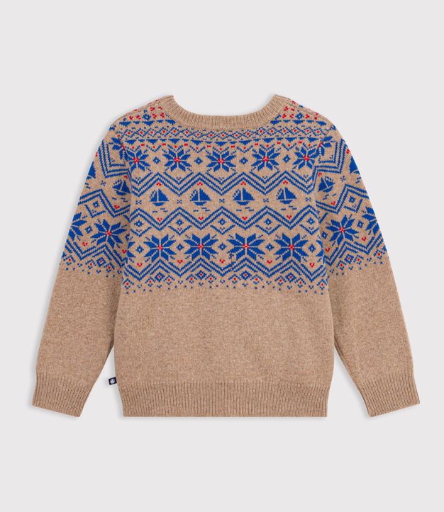 Pull jacquard enfant en laine et coton multicouleur/multicouleur