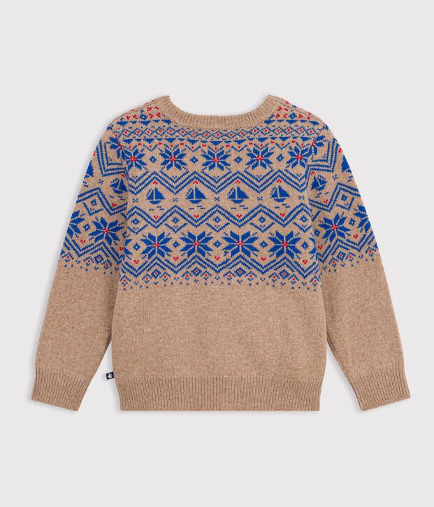 Pull jacquard enfant en laine et coton multicouleur/multicouleur