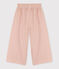 Pantalon large en velours fin enfant fille rose SALINE