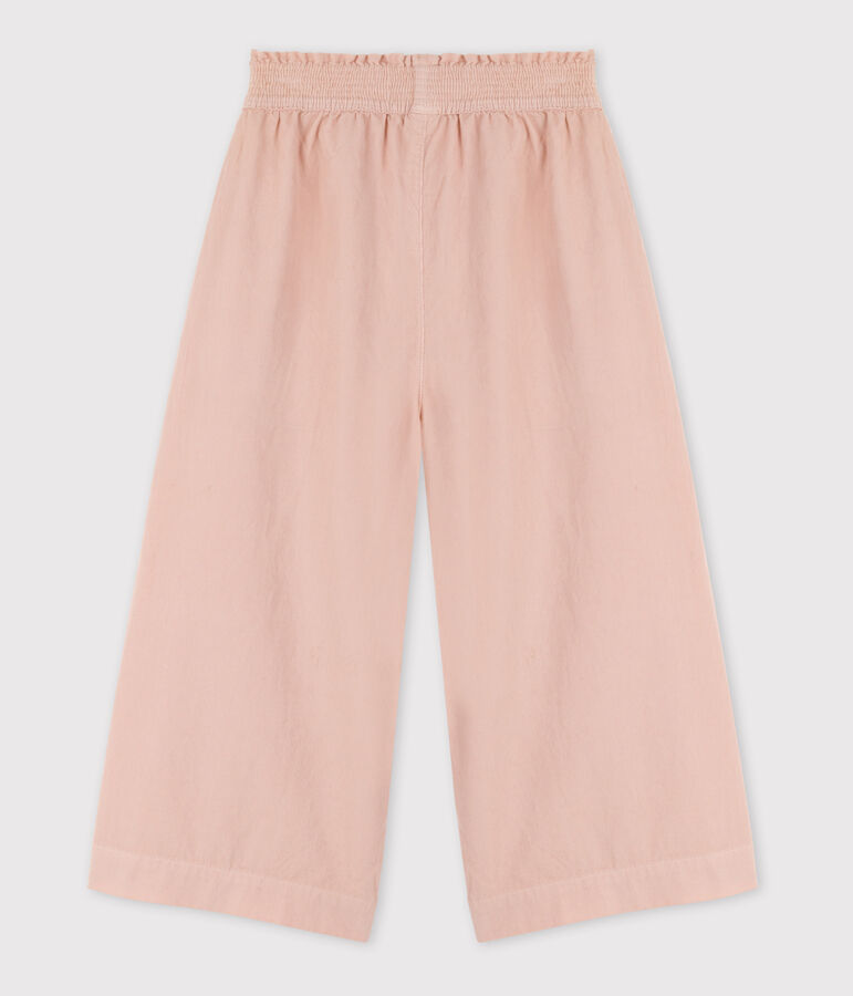 Pantalon large en velours fin enfant fille rose