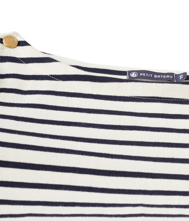 Robe marini&egrave;re femme en jersey lourd blanc/bleu