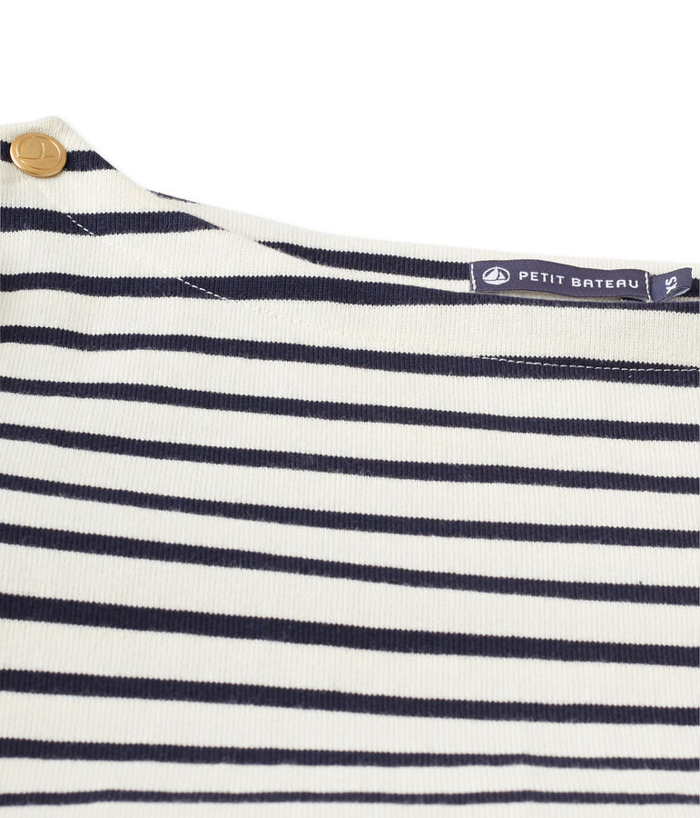 Robe marini&egrave;re femme en jersey lourd blanc/bleu