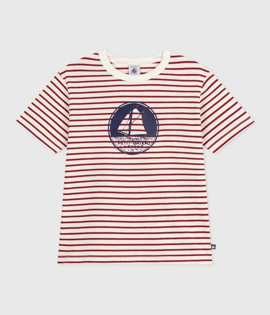 Tee-shirt enfant à manches courtes imprimé rouge MILK/ AMARANTE
