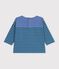 Tee-shirt b&eacute;b&eacute; en coton manches longues &agrave; rayures bleu/vert