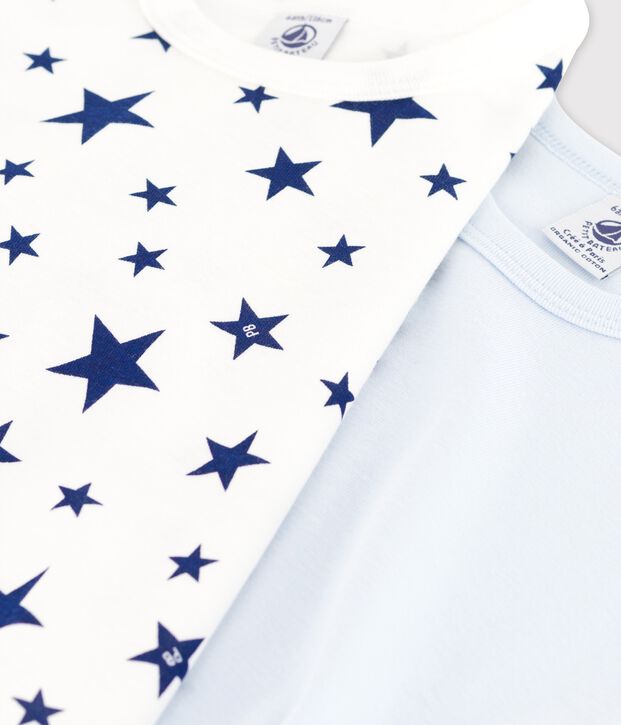 Lot de 2 t-shirts manches courtes &eacute;toiles petit gar&ccedil;on en coton multicouleur