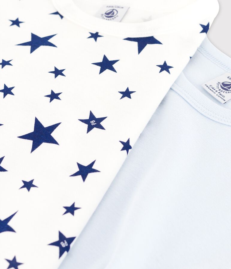 Lot de 2 t-shirts manches courtes &eacute;toiles petit gar&ccedil;on en coton multicouleur