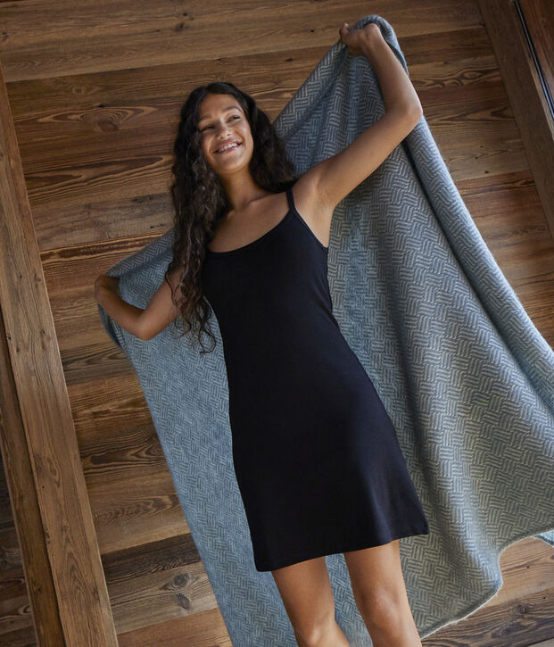 Robe &agrave; bretelles iconique en coton Femme noir
