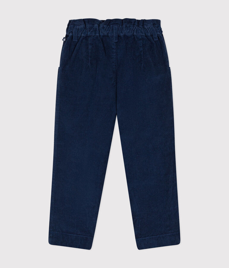 Pantalon en velours enfant fille bleu CREPUSCULE