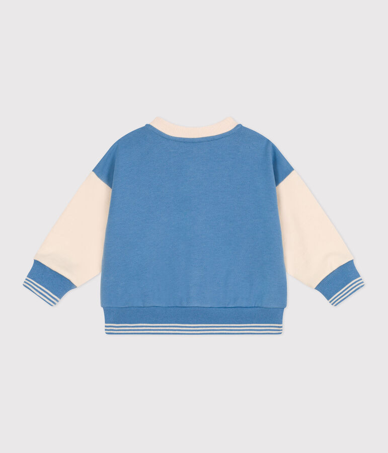 Veste teddy b&eacute;b&eacute; en coton colorblock bleu ALASKA/ AVALANCHE