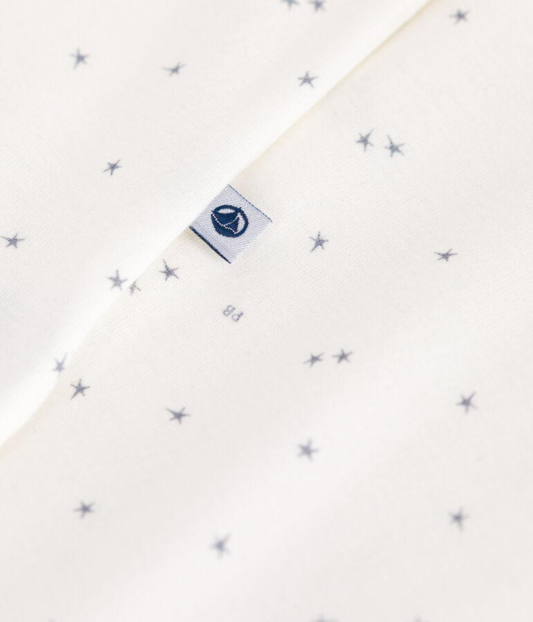 Pyjama b&eacute;b&eacute; en coton petites &eacute;toiles blanc MARSHMALLOW/blanc MISTIGRI