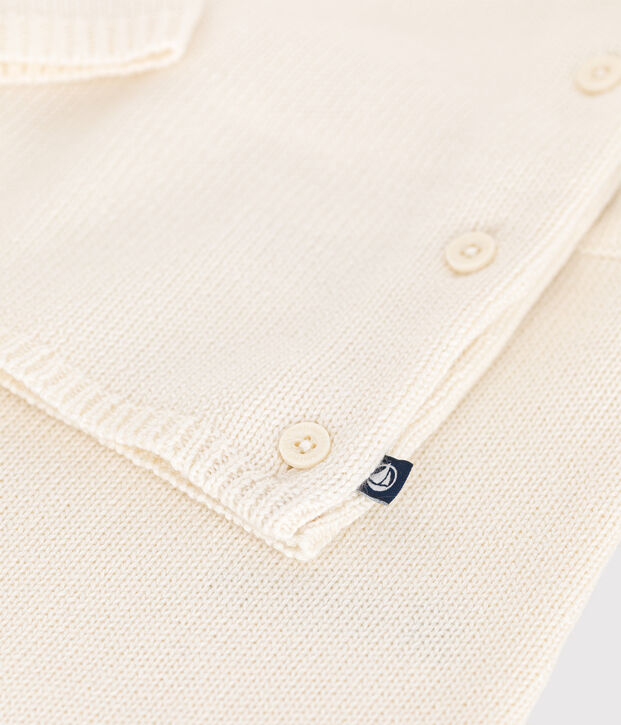 Ensemble 2 pi&egrave;ces en tricot b&eacute;b&eacute; blanc/rouge