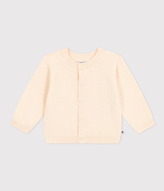Cardigan en tricot de coton bébé écru AVALANCHE