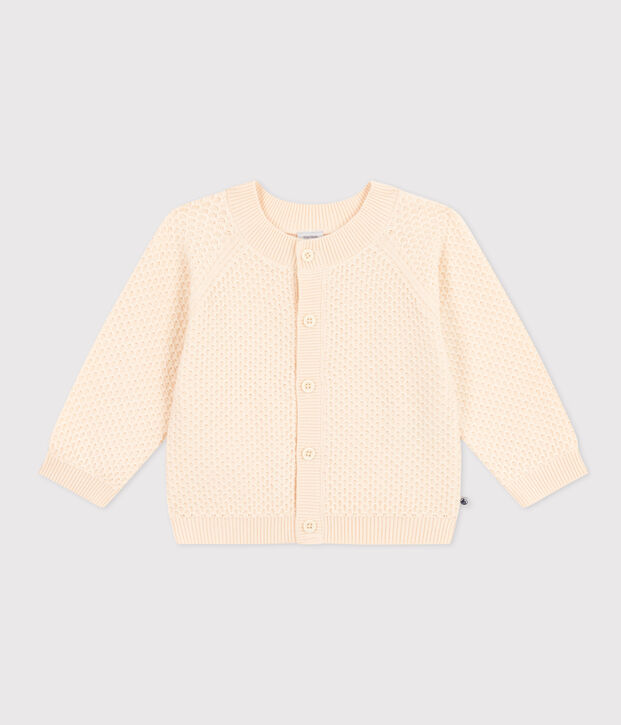 Cardigan en tricot de coton b&eacute;b&eacute; &eacute;cru