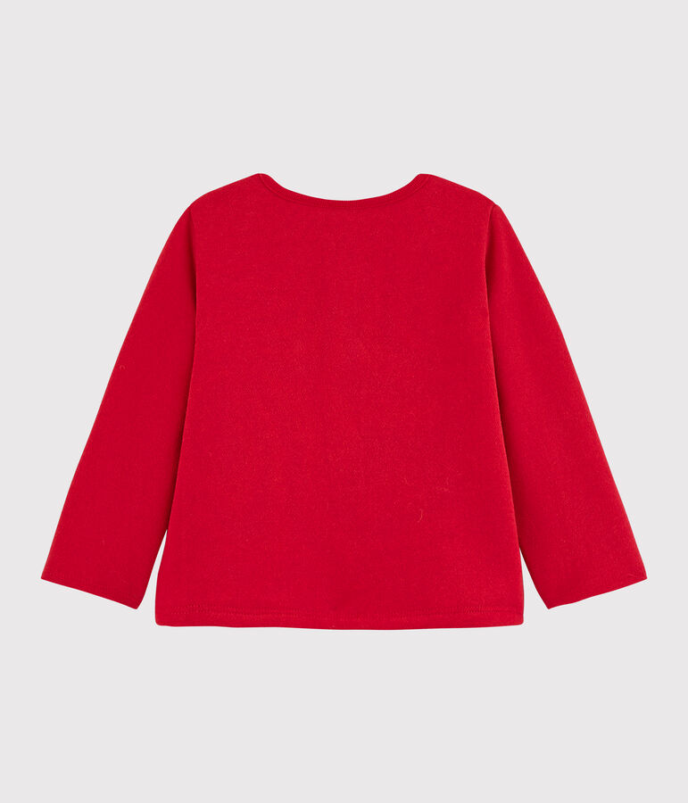 Cardigan b&eacute;b&eacute; fille en molleton rouge