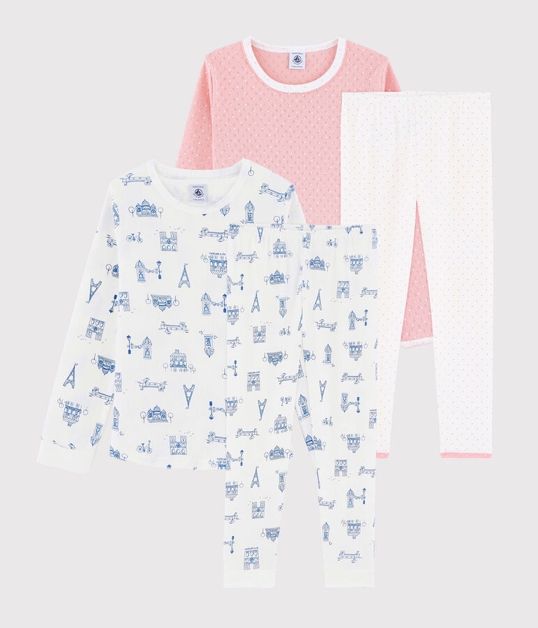 Lot de 2 pyjamas petite fille en c&ocirc;te variante 1
