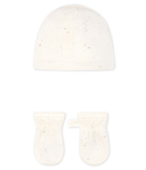 Lot bonnet et moufles bébé en tubique variante 1