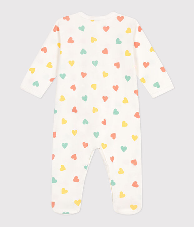 Pyjama b&eacute;b&eacute; en coton c&oelig;urs blanc/multicouleur