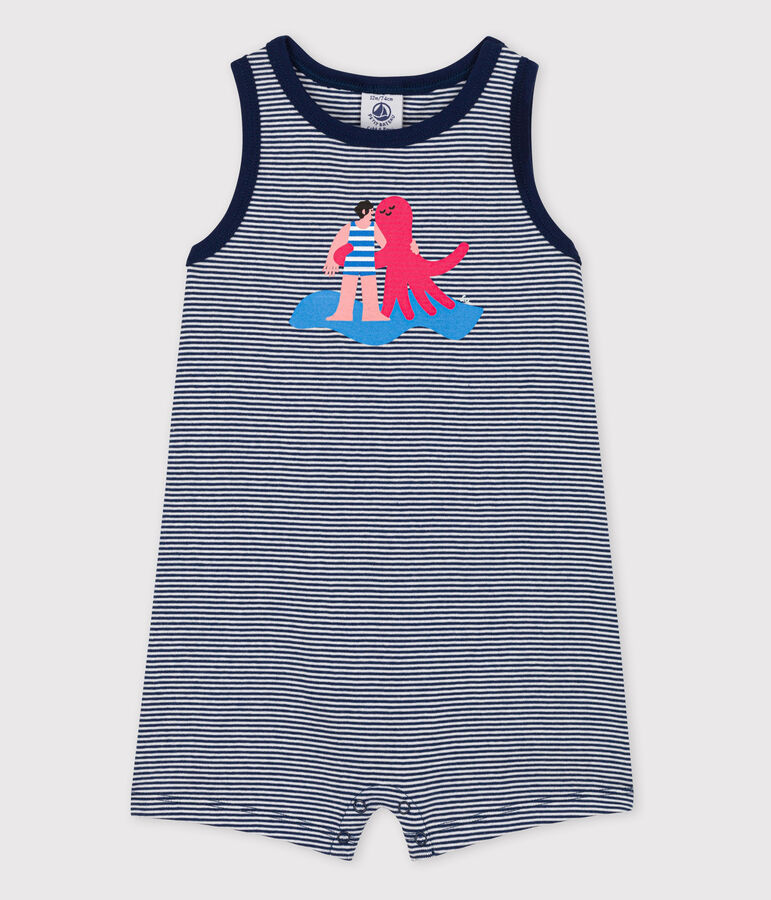 Combinaison B&eacute;b&eacute; Petit Bateau x Water Family bleu/blanc