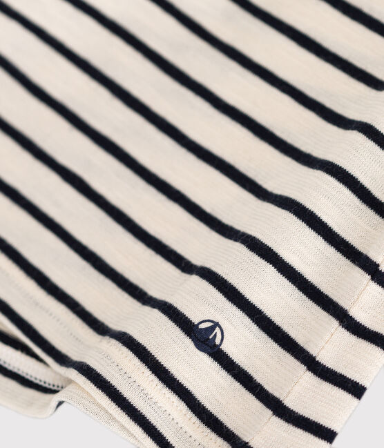 Blouse manches courtes en jersey bébé blanc AVALANCHE/bleu SMOKING