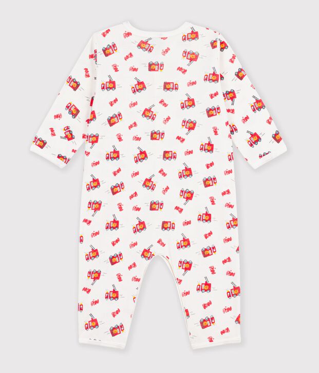 Pyjama b&eacute;b&eacute; en coton sans pieds imprim&eacute; pompier blanc/multicouleur