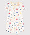 Chemise de nuit phosphorescente en coton petite fille blanc MARSHMALLOW/blanc MULTICO