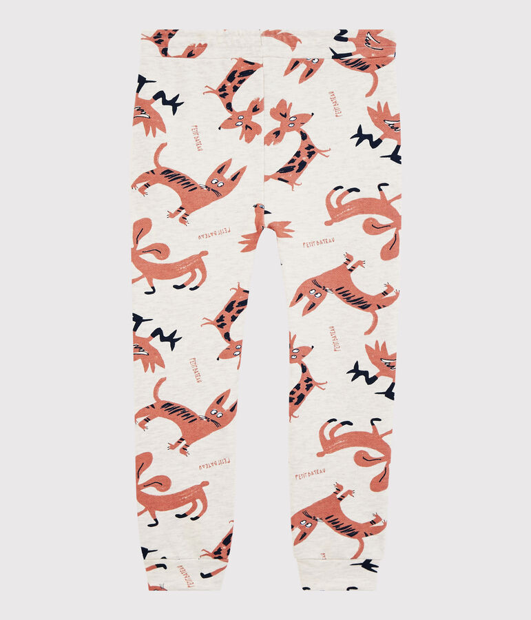 Pantalon de jogging en molleton enfant fille beige MONTELIMAR/blanc MULTICO