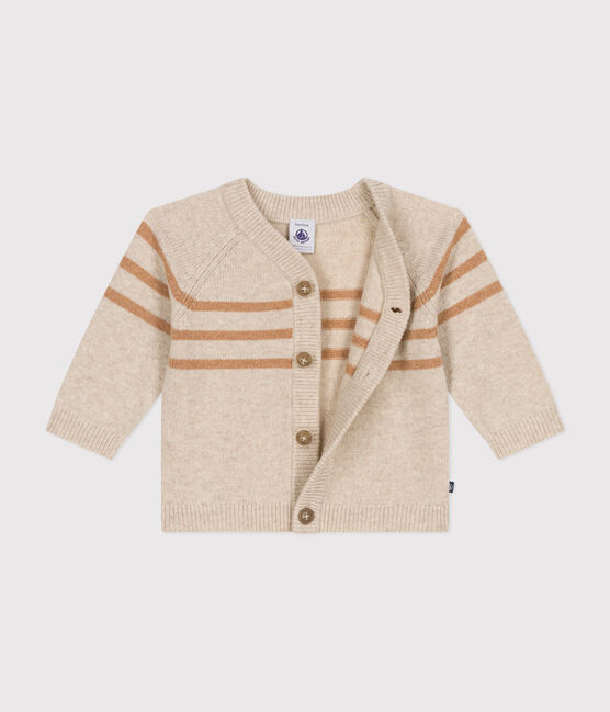 Cardigan en tricot contenant de la laine beige AVALANCHE/ CUIVRE