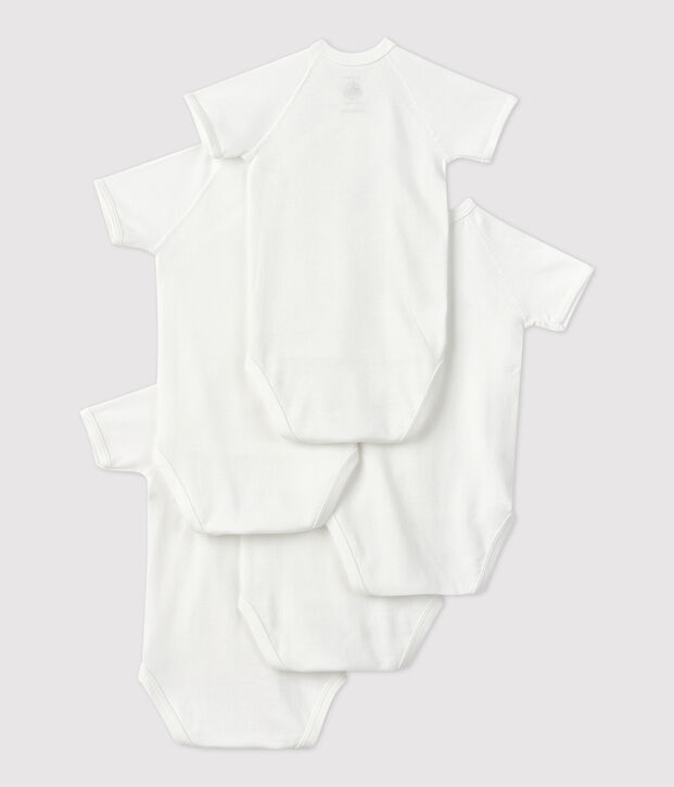 Lot de 5 bodies b&eacute;b&eacute; en coton biologique multicouleur