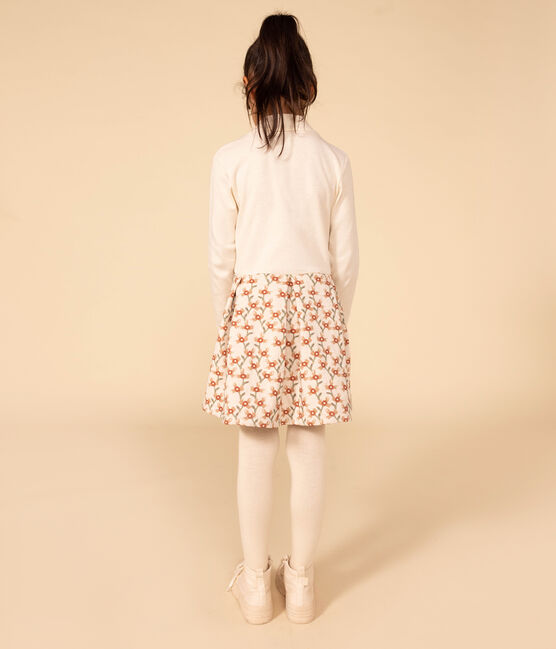 Robe manches longues imprimée enfant fille blanc AVALANCHE/ MULTICO
