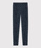 Legging enfant fille bleu SMOKING/blanc MULTICO